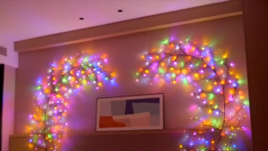 72/96LEDS USB Willow Vine Branch Lights 8 Modes Warm White Light for Wall Room Kitchen Coffee Shop Christmas Halloween Decor