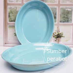 PROMO 1 LUSIN PIRING SAJI OVAL BESAR MELAMIN TEBAL DAN AWET