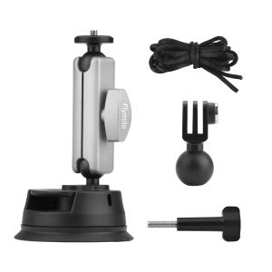 Suction Cup Camera Car Mount for Insta360 X5/GoPro13/Action 5 Pro/Pocket 3/4 Vehicle Windshield Holder 360 Adjustable Accessory