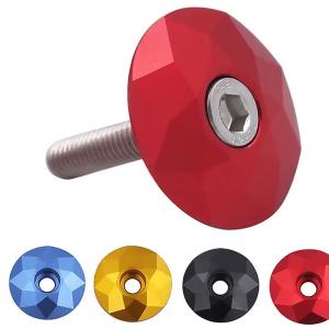 OUHOE | Bicycle Headset Top Cap with Screw 28.6mm Fork Head Tube Stem Cover Scratch Resistant for Road Bike Cycling Repair Accessory