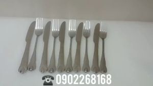 Bộ dao dĩa ăn bít tết 2 món inox sáng bóng cán giọt lệ