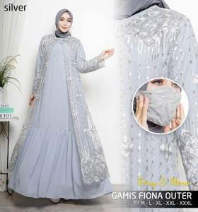 Gamis Outer Lepas Fiona M-3L| Gamis Tile Busui| Gamis Jumbo LD 130| Gamis Pesta| Gamis Brukat| Gamis Kondangan| Dress Pesta| Dress Lebaran| Dress Muslim| Dress Kondangan