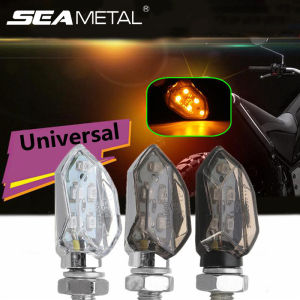 SEAMETAL 2pcs Motorcycle Led Turn Signal 5SMD Amber Headlight 12V