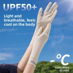 MiiOW | Womens Ice Silk Touchscreen Gloves UPF50+ Sun Protection Breathable Anti Slip UV Protection Nylon Fingerless Gloves For Couples
