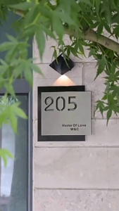 House Number Plate Stainless Steel With Free Screw Easy Install Modern Outdoor Deco FH eStore