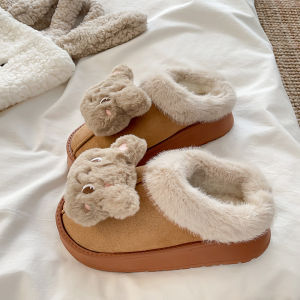Dép Bông Lông Cừu Dày Dễ Thương Cho Nữ Mùa Đông Mới Thoải Mái Chống Trượt Ấm Áp Giày Bốt Đi Trong Nhà Mùa Đông