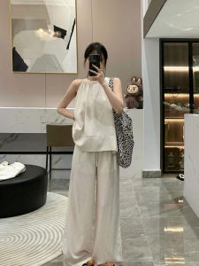YUFUQING | French Style White Sleeveless Top And Wide Leg Pants Set Women Summer Loose High Waist Two Piece Set Casual Comfortable Fashion