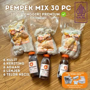 Pempek Paket Kecil Mix 30 PC Mpek Mpek Palembang 10 PC