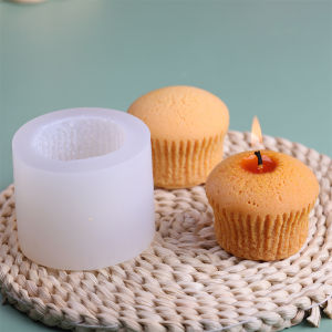 3D Old-Fashioned Cake Shape Aromatherapy Candle Silicone Mold DIY Muffin Cupcake Scented Candle Mold Home Decor Birthday Gifts