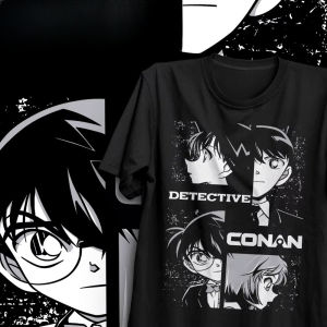 Bandai | 2026 Hot Selling Summer Fashion New Anime Name Detective Conan Outdoor Suitable for Street Cotton Loose Round Neck T-shirt
