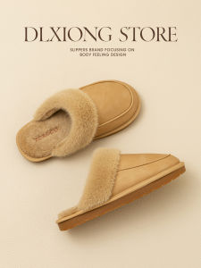 Dép Da Cao Cấp Chống Thấm Nước Dép Cotton Lông Cừu Ấm Áp Chống Trượt Mùa Thu Đông Dùng Trong Nhà Dép Nam Đế Bằng Chống Khuẩn