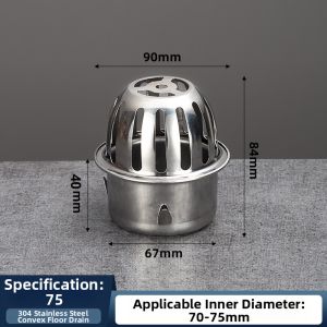 304 Stainless Steel Snap-in Dome Type Floor Drain