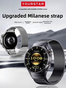 YOURSTAR | Magnetic Milanese Seamless Press Titanium Stainless Steel Band 46mm