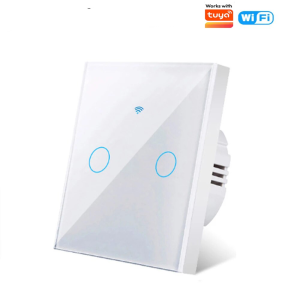 EU WiFi Smart Touch Light Switch No Neutral Wire Required Works with Tuya APP Alexa Google Home 1/2/3 Gang