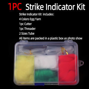 Bimoo Fly Fishing Strike Indicator Kit Threader Cutter Tool Egg Yarn Woolly Strike Indicator Tube Fishing Accessories Tackle