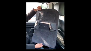 Foldable Felt Car Seat Back Organizer Multi Pocket Portable Rear Seat Storage Bag Practical Tissue Holder Space Saving Auto Interior Multipurpose Arrangement Bag Easy Install Vehicle Sundries Classification Storage Accessory