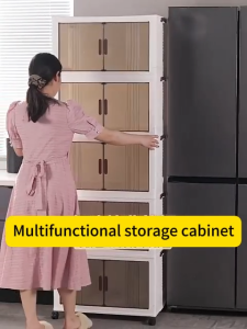 Foldable Storage Cabinet Foldable Wardrobe Organizer Rolling Storage Cabinet for Clothes Living Room Bedroom Kitche