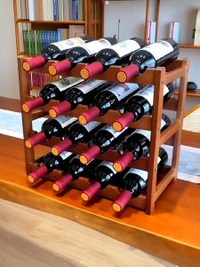 RRH Wine Rack 6/9/16 Bamboo Bottles Holder Decoration Creative Wine Bottle Rack Home European Wood Wine Stand