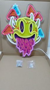 ป้ายไฟนีออนทรงเห็ดยิ้ม USB สำหรับตกแต่งห้องและปาร์ตี้