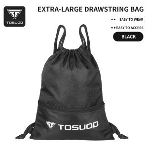 TOSUOD Drawstring Backpack Outdoor Sports Gym Sack High Capacity Lightweight With Zipper Versatile Sackpack Cycling Helmet Bag