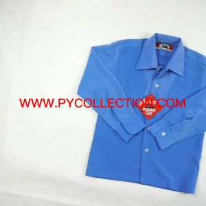 Baju Kemeja Biru Pengawas Lengan Panjang Kain Licin School Uniform Koshibo Jenama Black Cat Taiping - Bc029