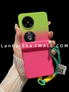 New Summer Gradient Handheld Lanyard Phone Case for Huawei Pocket2 Foldable Screen Full Coverage Protective Shell Anti-fall Creative Female