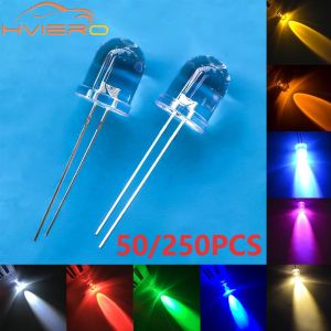 50/250PCS 10mm Round Light Ultra Bright Emitting Diode LED Lamp White Red Holiday Party Christmas Decorations Atmosphere Bulbs