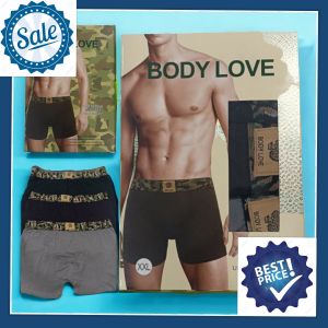 3 PCS/BOX BODY LOVE MENS BOXER UNDERWEAR COTTON GOOD QUALITY SOLDIER WAISTBAND PRINTED COLLECTION