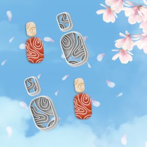 4Pcs Abstract Wave-Shaped Polymer Clay Cutters Set Asymmetrical Earring Clay Molds for DIY Unique Jewelry Embossing Clay Tools