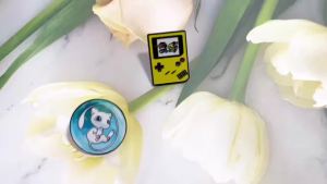Bandai | 2Pcs Anime Handheld Game Console Enamel Pins Kawaii Game Metal Brooch Badge Jewelry Gift for Game Lovers & Anime Enthusiasts