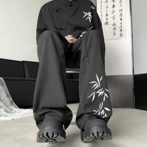 กางเกงขายาวทรงตรงผ้าไหมน้ำแข็งระบายอากาศได้ดีสำหรับผู้ชาย กางเกงขายาวทรงหลวมสบาย ๆ สำหรับฤดูร้อน ไซส์ใหญ่พิเศษ แบรนด์อื่นๆ