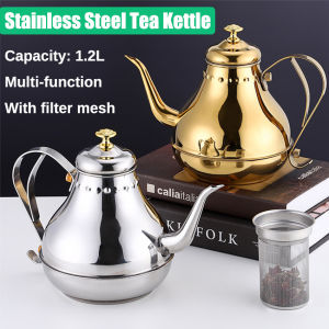 304 keluli tahan karat 1.2L Teapot dengan penapis teh kopi teh periuk air cerek induksi periuk dapur alat dapur sejagat