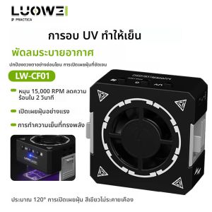 พัดลมระบายความร้อนด้วยรังสียูวี LUOWEI รุ่น CF01 พร้อมไฟตรวจจับฝุ่น สำหรับซ่อมโทรศัพท์ บัดกรี เรซิ่น อบแห้ง และดูดควัน