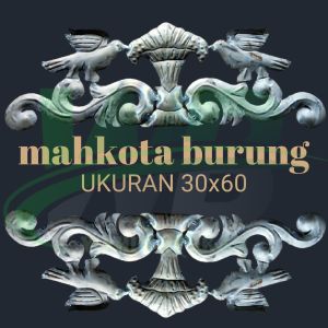 ornamen pagar besi tempa model mahkota burung 30x60  hiasan pagar besi