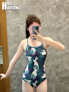 Beihalong 2024 New Advanced Speed Training One-Piece Swimsuit Triangle Green Rabbit Internet Celebrity Swimming Gym Competition