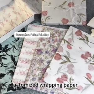 Printed flower transparent luxury DIY paper gift packaging white and purple Christmas gifts shoes