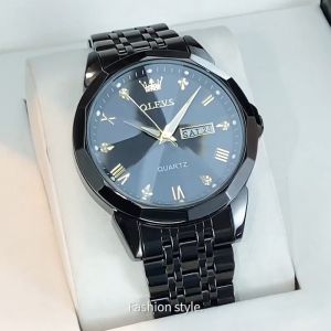 OLEVS Jam Tangan Pria Dewasa 2023 Anti Air Original Tali Baja Tahan karat Terbaru Keren Buat Gaya Keren Jam Tangan Cowok Bercahaya Kalender