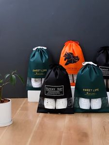 Túi Đựng Giày Dép Du Lịch Vải Có Dây Rút Chống Bẩn Kích thước 44x32cm OKSEP