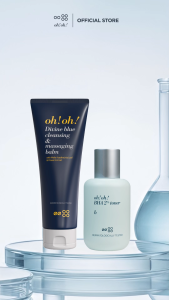 Bộ đôi làm sạch cho da dầu mụn oh!oh! Divine Blue Cleansing & Massaging Balm 150ml & oh!oh! BHA 2% Toner 75ml