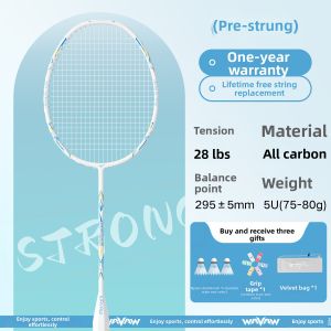 WAVAW | Professional Custom Carbon Fiber Single Badminton Racket 5U