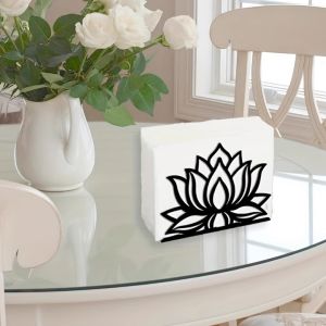 Lotus Line Iron Art Tissue Holder European Style Desktop Storage Rack Metal Lotus Silhouette Modern Creative Napkin Holder
