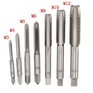 7 in 1 Tap M3-M12  Bearing Steel Taper Hand Spiral Point Straight Fluted Screw Thread Hand Tool Metric Plug Taping Drill