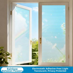 XIANXIANWUFANG | 3D Gradient Louver Effect Electrostatic Frosted Window Stickers Privacy Film