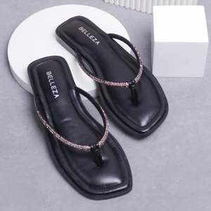 BELLEZA SAFI Sandal Wanita Jepit Blink Kristal BELEZA Sendal Teplek Flat Cewek Pergi Rumahan Beleza