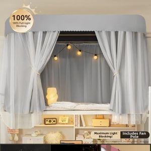 Double Sliding Rail Bed Curtain Mosquito Net Integrated Upper and Lower Bunk Strong Light Blocking