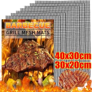 Non-stick Barbecue Grilling Mat Replacement Mesh Mats Reusable Heat Resistance BBQ Grill Liners Kitchen Cooking Baking Net Tools