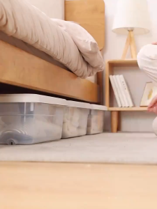 SALVO Under The Bed Storage Box With Wheels Oversize Plastic Bin Organizer Flat Clothes Quilt Multipurpose Storage Box