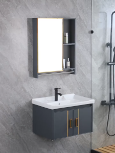 Aluminum Bathroom Cabinet With Mirror Vanity Bathroom Sink Cabinet Set Lavatory Sink Complete Set Toilet Sink Wash Basin