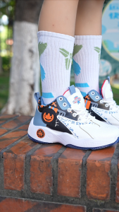 Basketball shoes for kids big size braided hight-toprubber shoes for kids Korean sneakers