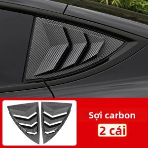 Nẹp Chắn Nắng Cửa Sổ Sau Bằng Sợi Carbon Cửa Gió Bên Hông Cho Tesla Model Y 2021-2024 Chất Liệu ABS Phụ Kiện Trang Trí Mạ Crôm